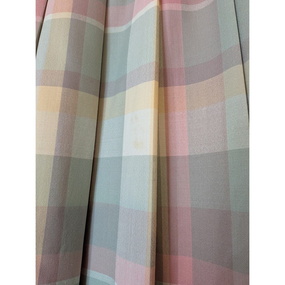 Vintage Pendleton Wool Blazer & Pastel Plaid Pleated Midi Skirt Suit Set Size 12 - Picture 9 of 9